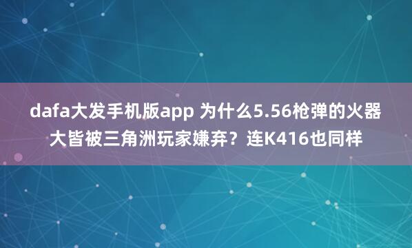 dafa大发手机版app 为什么5.56枪弹的火器大皆被三角洲玩家嫌弃？连K416也同样