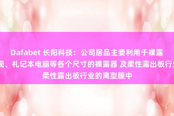 Dafabet 长阳科技：公司居品主要利用于裸露畛域 包括电视、札记本电脑等各个尺寸的裸露器 及柔性露出板行业的离型膜中