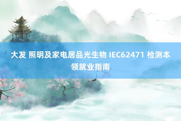 大发 照明及家电居品光生物 IEC62471 检测本领就业指南