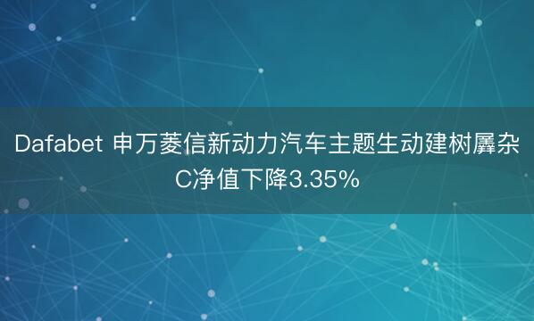 Dafabet 申万菱信新动力汽车主题生动建树羼杂C净值下降3.35%